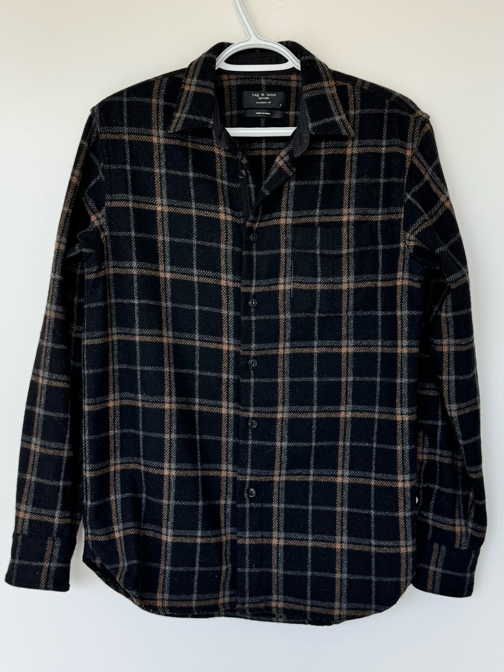 Rag & Bone Men Wool-Blend Plaid Overshirt | Size Small